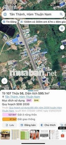 Mặt tiền DT719 lộ giới 42m, cách biển Kê Gà khoảng 450m
