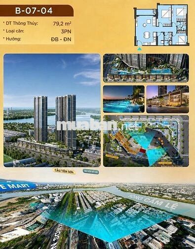 CĂN HỘ MASTERI RIVERA 3PN VIEW SÔNG FULL NỘI THẤT 