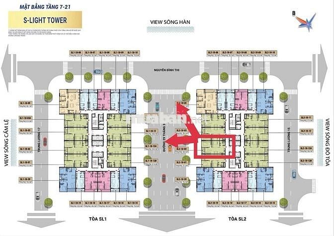 Bán Căn 1BR+/59m2 S-Light View Sông, Nội khu - Giá TTS 2.8 tỷ 