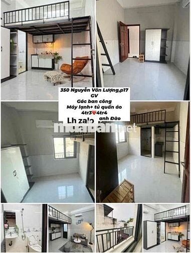 P sát Cityland k gác, có gác cs - ban công 3tr9-4tr4
