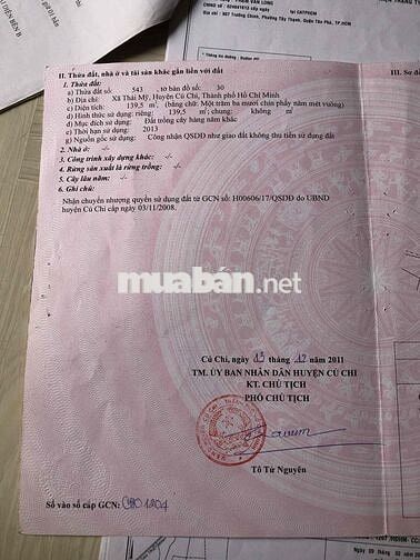 Cần bán đất ỏ xã Thái Mỹ( p Thái Mỹ) Củ Chi