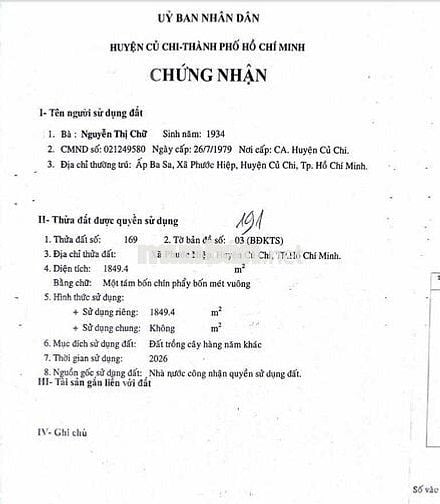 Bán đất xã Tân An Hội, TPHCM (xã Phước Hiệp, Củ Chi, HCM cũ)