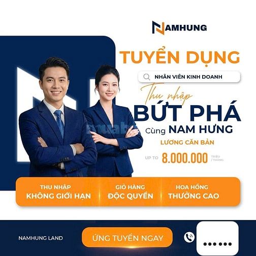 NAM HƯNG GROUP TUYỂN DỤNG CỘNG SỰ KINH DOANH BĐS