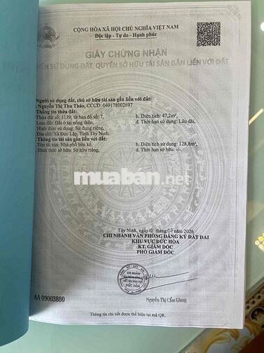 NHÀ KDC CÁT TƯỜNG PHÚ SINH MỚI XÂY ĐÃ HOÀN CÔNG – GIÁ 1780tr