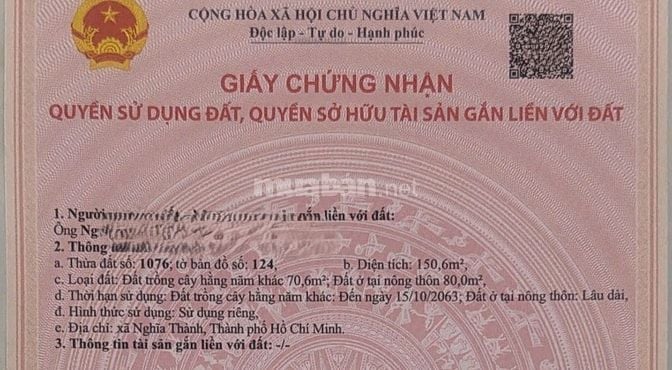 Bán nhanh lô đất 5x30 có sẵn 80m² thổ cư