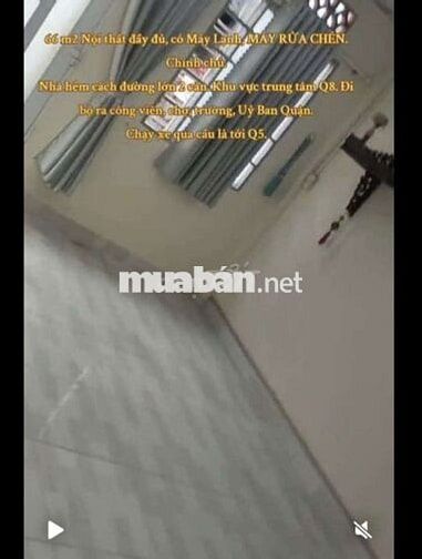 CHO THUÊ NHÀ NGUYÊN CĂN TẠI P5 Q8