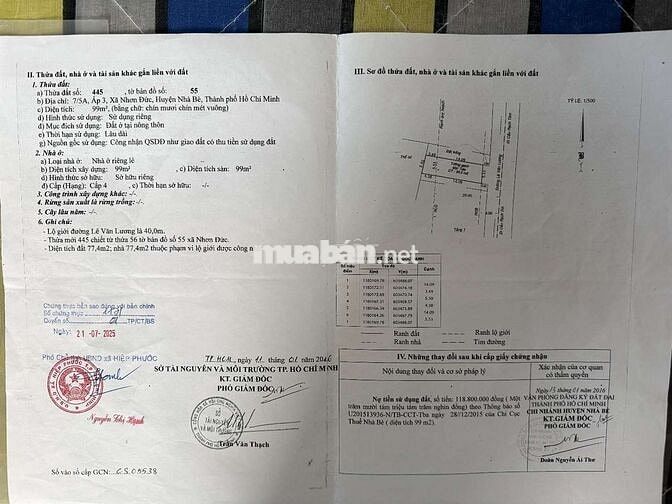 ĐẤT NỀN CÓ NHÀ MẶT TIỀN Nhơn Đức - Nhà Bè