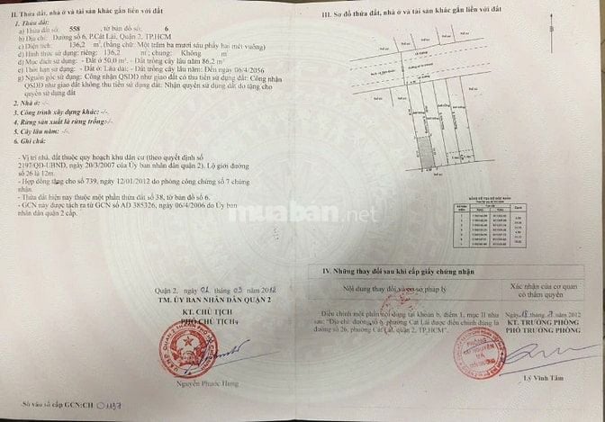 BÁN ĐẤT CHÍNH CHỦ (PHƯỜNG CÁT LÁI)