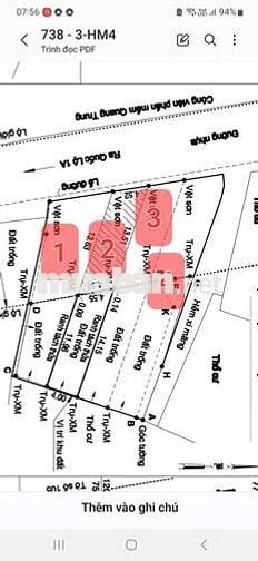 Mấy lô đất Mặt Tiền Đường 20m Đối Diện Cổng CV Phần Mềm Quang Trung 