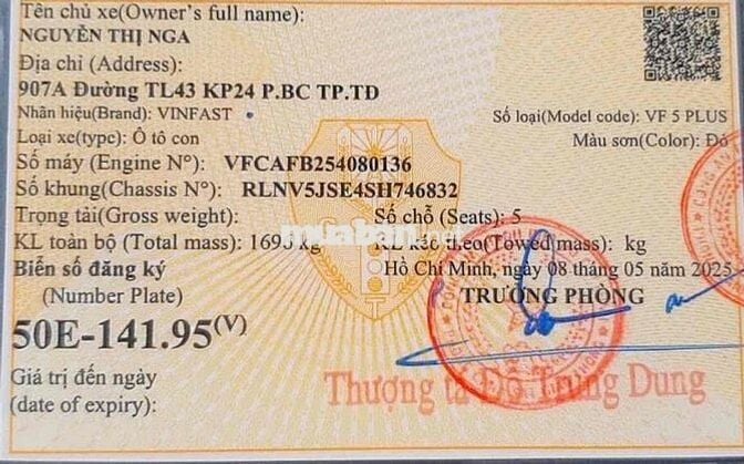 VinFast VF 5 Plus 2025 Đỏ