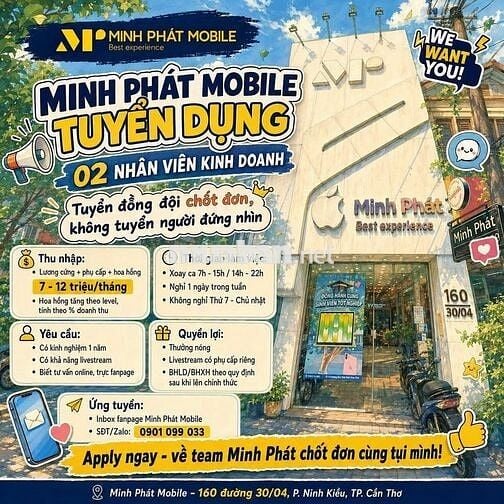 [CÓ THƯỞNG] 2 NHÂN VIÊN KINH DOANH CẦN THƠ
