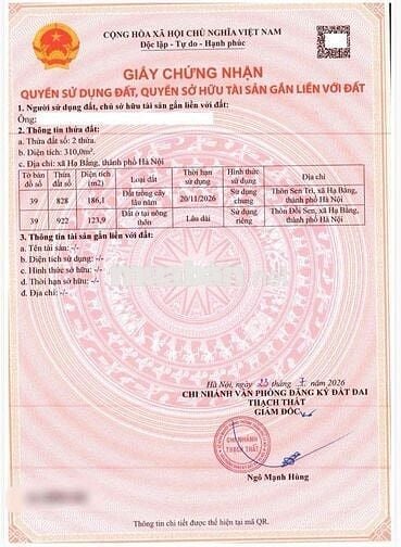 Dân cắt bán 124m, full thổ cư giáp khu CNC Hoà Lạc giá chỉ hơn 2 tỷ tí