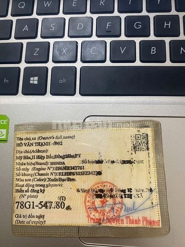 chính chủ xe AB xanh bạc 2017, cà vẹt bị nhòe.