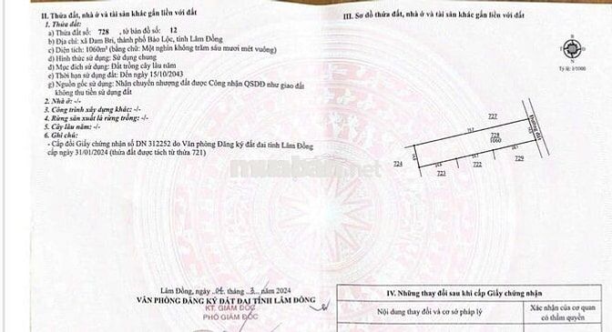 CHỈ 2 TR/M2- ĐẤT SẴN THỔ CƯ- XÃ ĐAM BRI-LÂM ĐỒNG 