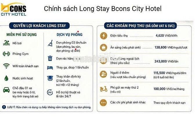 LƯU TRÚ DÀI HẠN TẠI BCONS CITY CHDV ĐẦY ĐỦ DỊCH VỤ