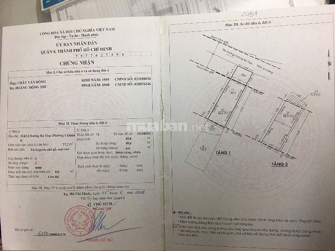 Bán nhà đường Dương Bá Trạc phường 1 quận 8, 3,6x25m, trệt, 1 lầu 