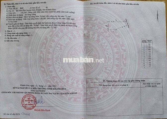 Bán Nhà đường Oto Diên Phú - Khánh Hoà. Gần QL1A. DT: 142m2 - 1ty550