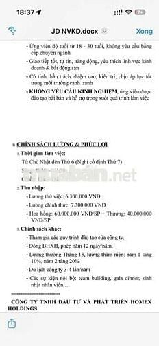 Tuyển dụng nhân viên kinh doanh BĐS