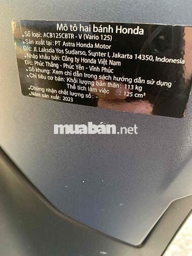 Honda Vario 2023 Xám 2489 km