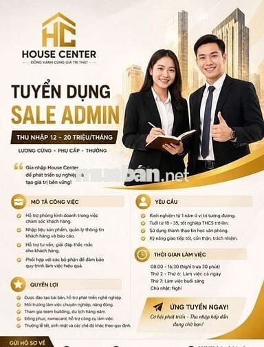 TUYỂN DỤNG SALE ADMIN
Gia nhập đội ngũ 