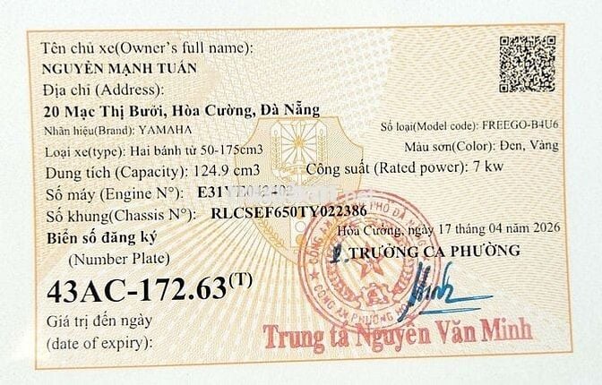 Yamaha Freego S 2026 Đen vàng 1.800km