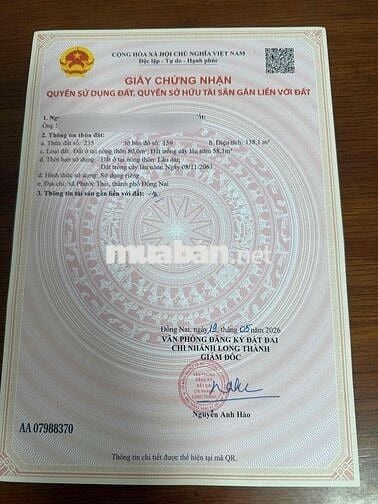 Đất ngộp SHR liền kề KCN Bàu Cạn sân bay Long Thành