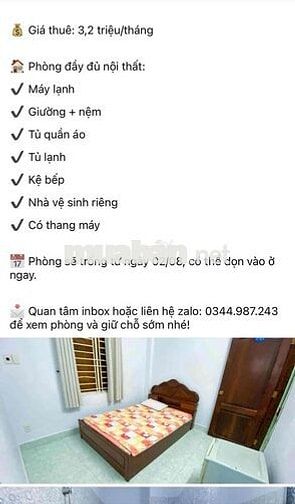 Phòng trọ full nội thất - bến xe miền đông (ql13)