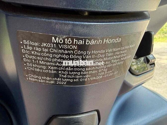 Honda Vision 2022 Xanh 7900km