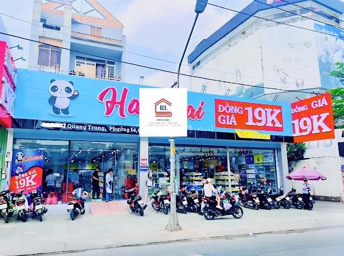 Cho thuê Nhà GÓC 2 MẶT TIỀN 909–911 Quang Trung, 16.5x34m NỞ HẬU 18m