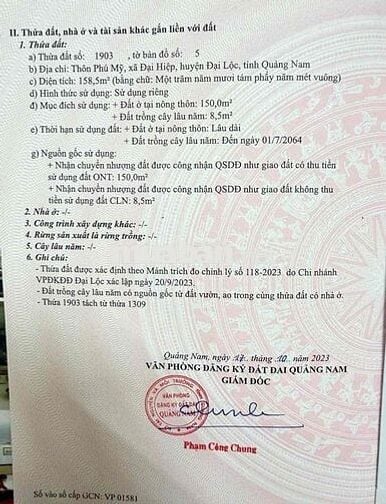 CHÍNH CHỦ : Bán đất ở hoàn toàn 150m2 , đường bê tông mở rộng 7m