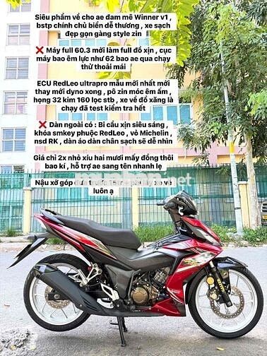 Honda Winner V1 60.3cc Đỏ đen
