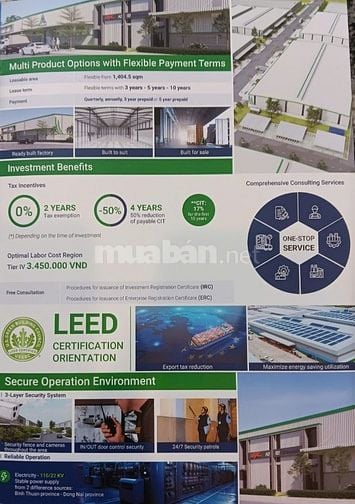 NHƯỢNG ĐẤT CÔNG NGHIỆP VÀ CHO THUÊ NHÀ XƯỞNG Cụm Công Nghiệp Nam Hà 2