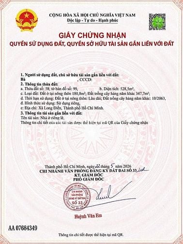 Mặt tiền 495 Võ Thị Sáu, xã Long Điền, Bà Rịa (TP.HCM mới)