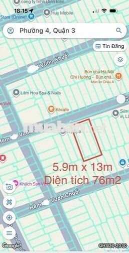 Chính chủ bán hàng hiếm Vườn Chuối Bàn Cờ Q3 -Ngang 5.9m  Hẻm 6m ô tô