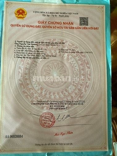 Bán lô đất 2 mặt tiền mặt tiền đường Thế Lữ, xã Tân Nhựt, Bình Chánh