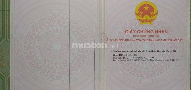 BÁN ĐẤT GẦN TẠ QUANG BỬU QUẬN 8