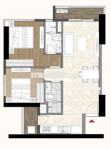 Bán 2PN Harmonie Phú Mỹ Hưng - View nội khu - DT 74.5m2 - Giá 3.75 tỷ