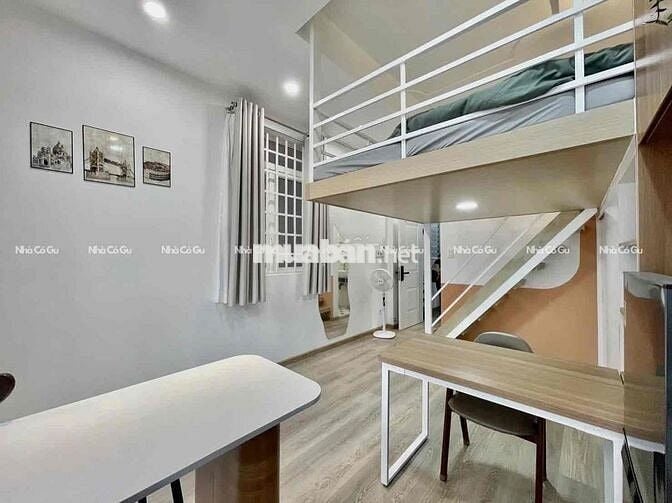 CĂN HỘ DỊCH VỤ CÓ GÁC , SẴN NỘI THẤT CƠ BẢN - CÓ BAN CÔNG SIÊU THOÁNG