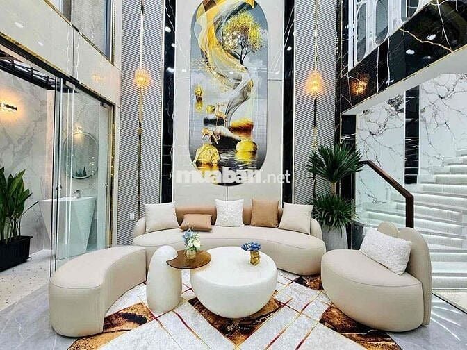 Cho thuê nhà nguyên căn  nhà mới 100% dt 72 m trệt 4,5 lầu giá 30 tr /