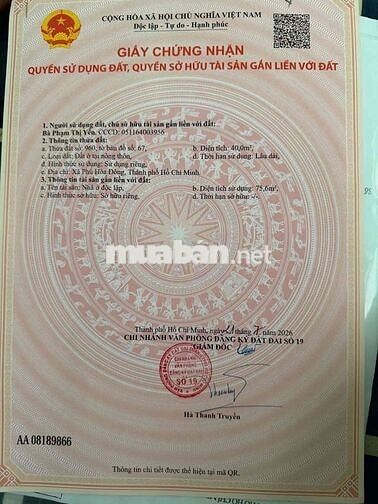 Bán nhà Củ Chi (4x10m) - 1 trệt 1 lầu thiết kế hiện đại, dọn vào ở nga