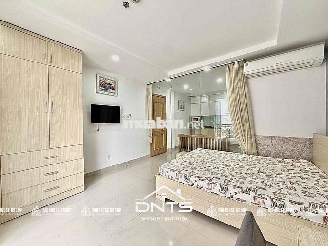Căn hộ 1PN 45m2 thang máy, hầm xe, cho nuôi pet. Gần cv Lê Văn Tám
