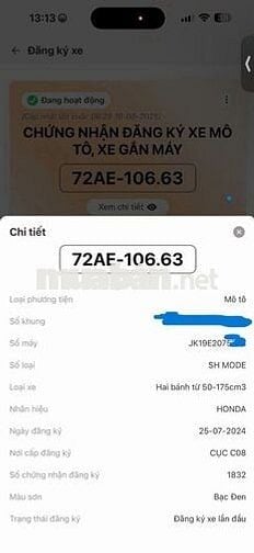 Honda SH Mode 2024 Bạc đen