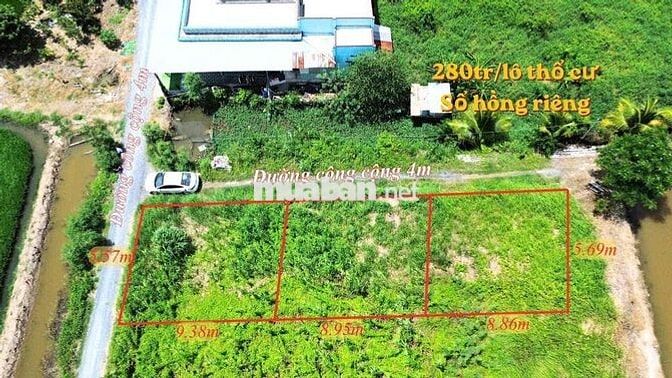 🌈 Đất thổ 280tr Nhựt Chánh, Bến Lức. Đường 4m xe hơi
