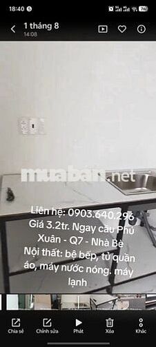 CHO THUÊ PHÒNG TRỌ – SẠCH ĐẸP, AN NINH, GIÁ TỐT Huỳnh Tấn Phát