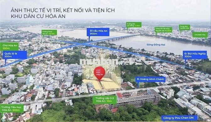 980Tr/Nền mặt tiền đường Hoàng Minh Chánh đối diện trường học Hoá An2