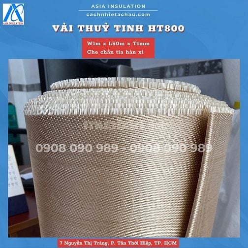 Vải thuỷ tinh HT800 - 550 độ C, cách nhiệt, chống cháy