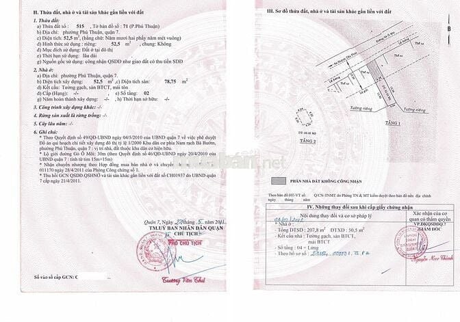 BÁN NHÀ MẶT TIỀN 40 GÒ Ô MÔI, QUẬN 7.