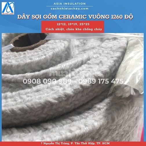 Dây sợi gốm Ceramic 1260 độ C, dạng vuông 25*25mm