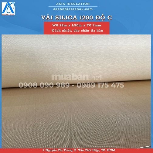 Vải Silica 1200 độ C, cách nhiệt, chống cháy