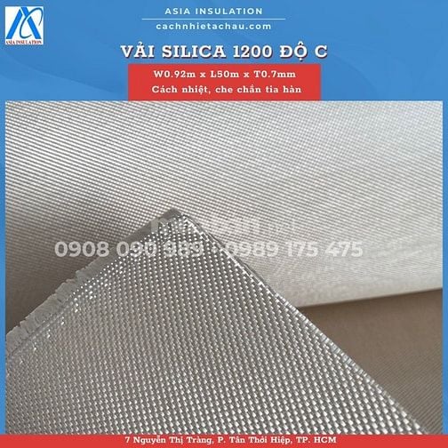 Vải Silica 1200 độ C, cách nhiệt, chống cháy